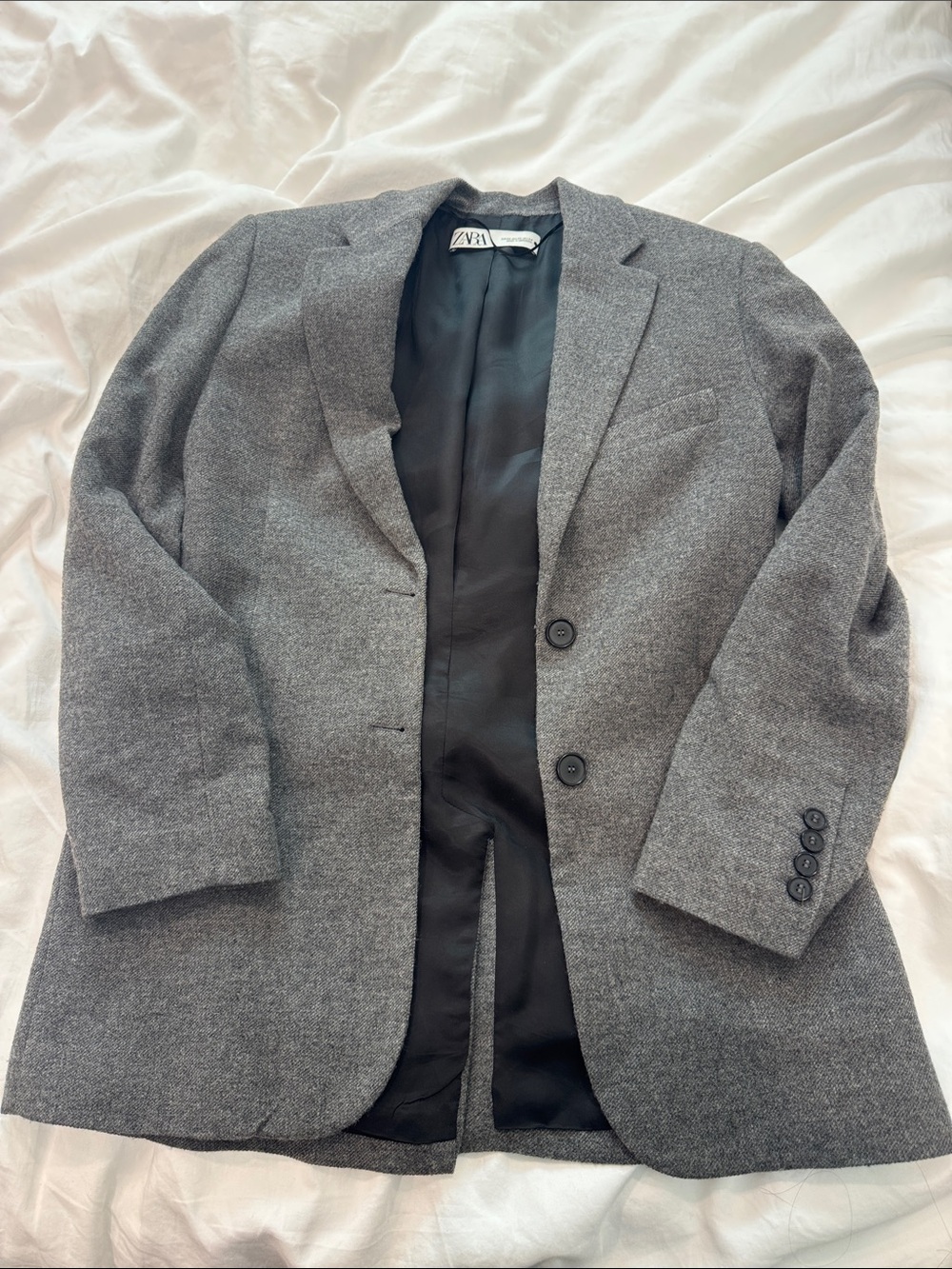 Zara Gray Wool-Blend Blazer size XS